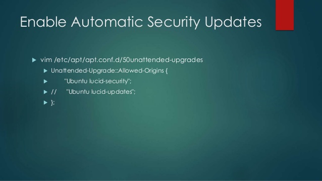 Enable automatic Ubuntu server updates
