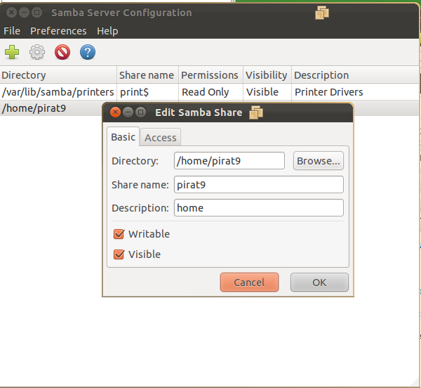 Configure Samba for Ubuntu Linux