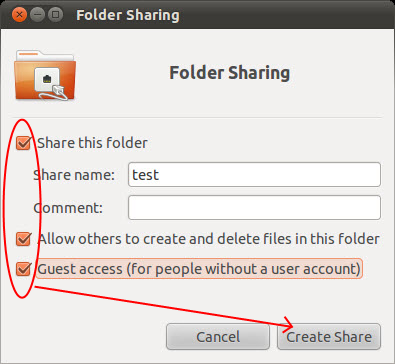 Share Ubuntu Folders