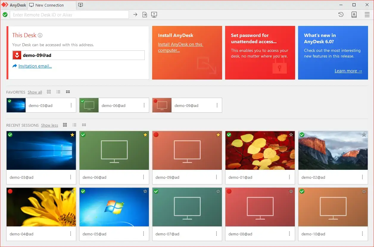 AnyDesk remote desktop app running on Linux