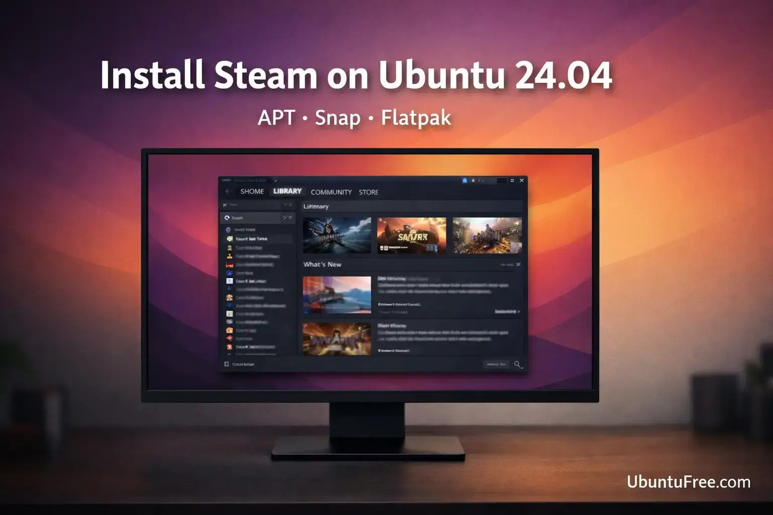 Get steam on ubuntu cover - How to Install Steam on Ubuntu 24.04 (APT, Snap & Flatpak Guide)