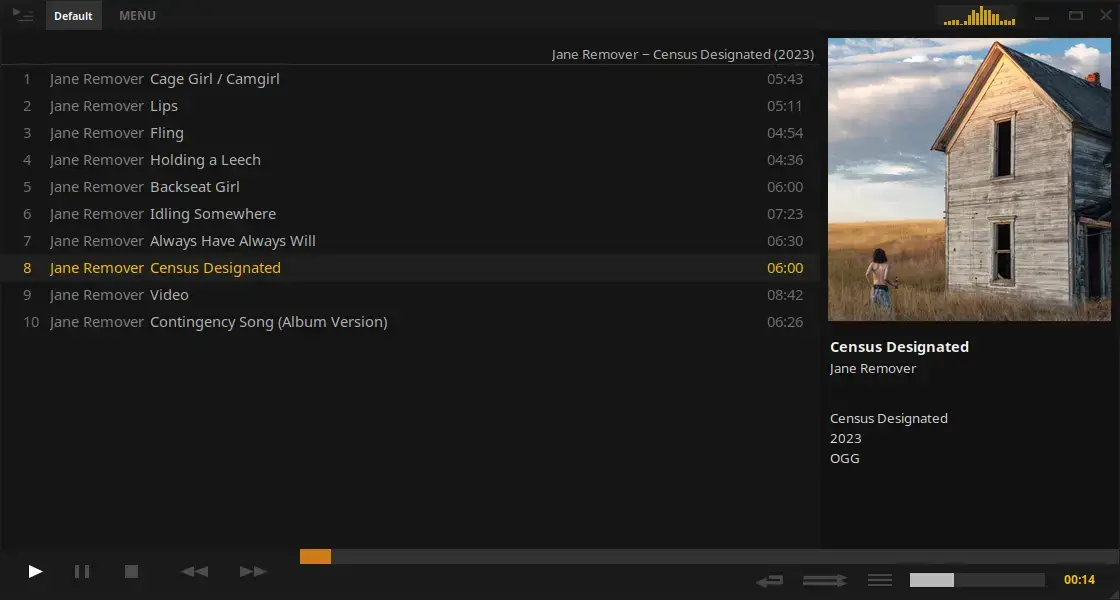 Tauon Music Box screenshot on Ubuntu