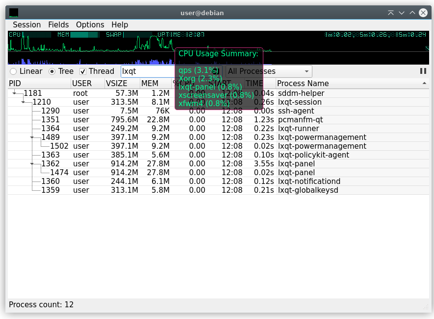 Qt process manager
