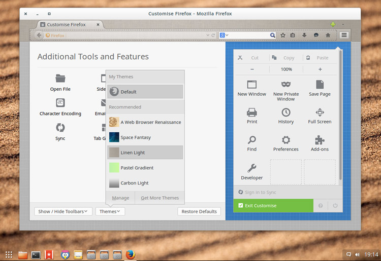 How to switch themes for FireFox34 on Ubuntu