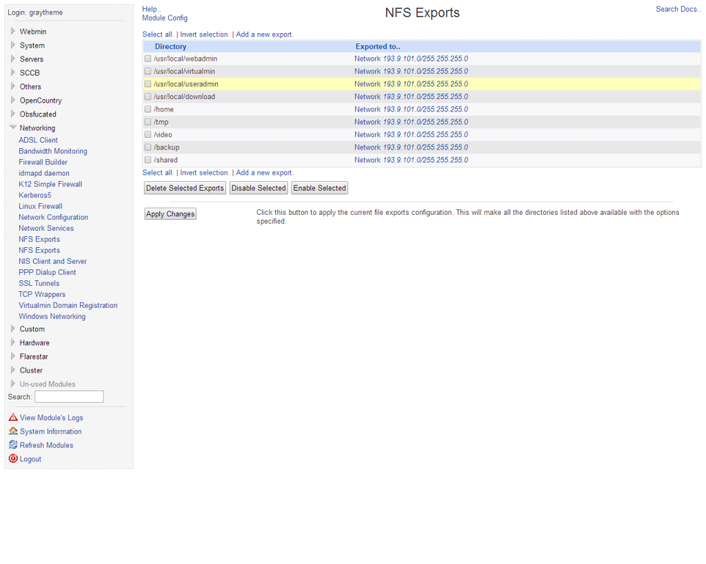 Export nfs systems