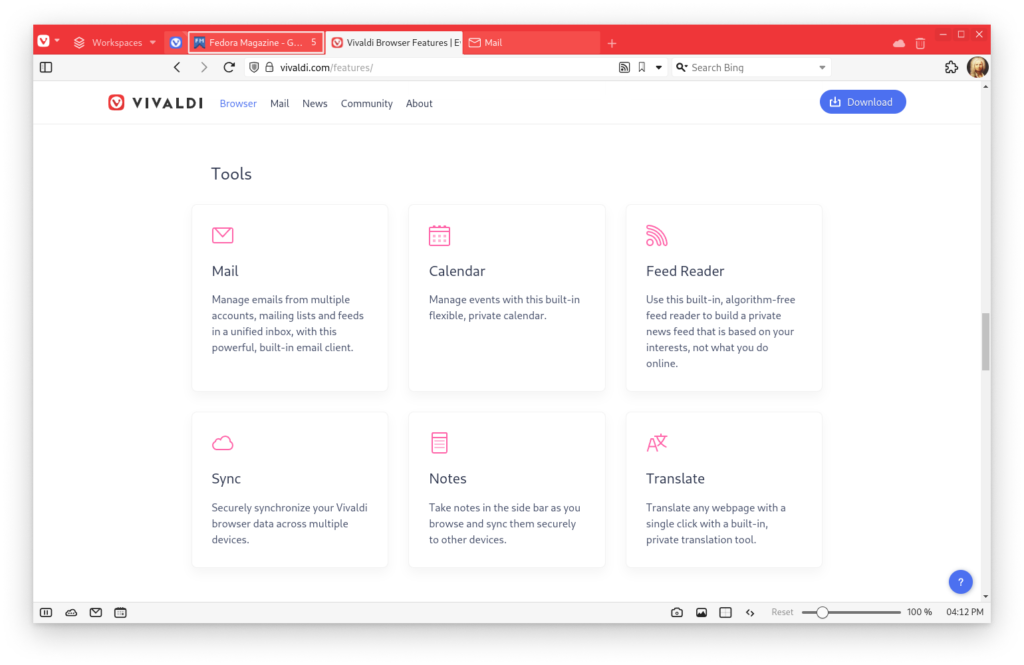 Screenshot vivaldi