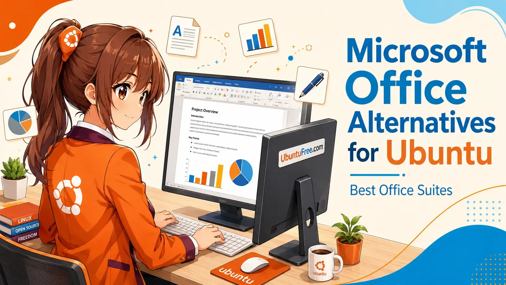 Best office suites for ubuntu guide cover - Microsoft Office Alternatives for Ubuntu - 16 Best Office Suites