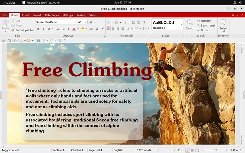 SoftMaker FreeOffice running on Ubuntu