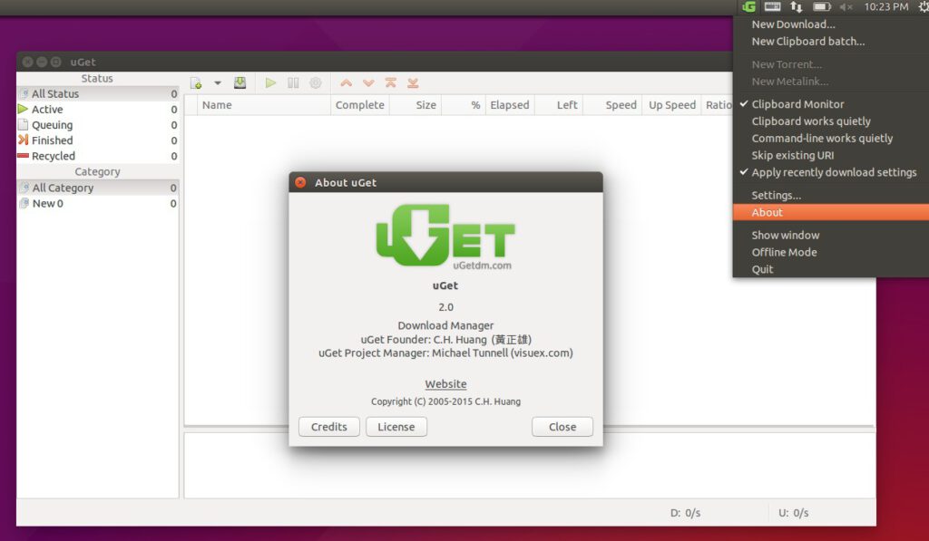 uGet for Ubuntu 18.04