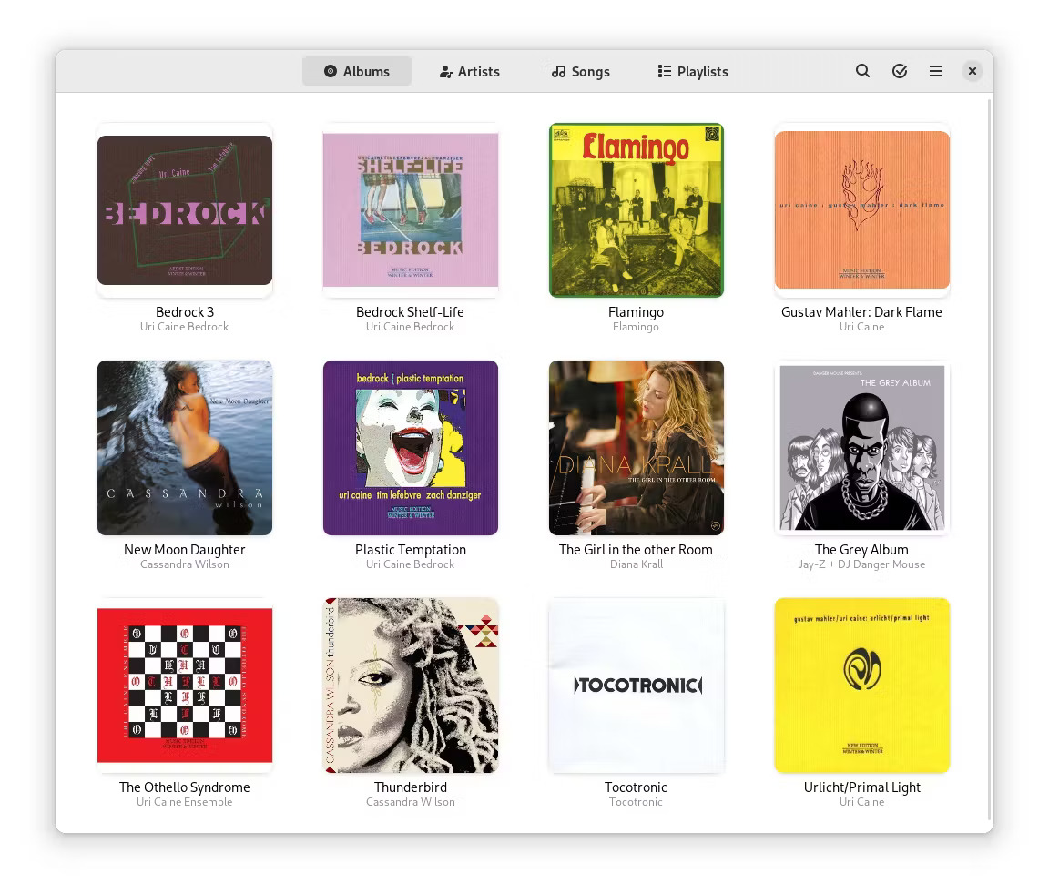 Albums list - GNOME Music Player for Ubuntu: Download and Install