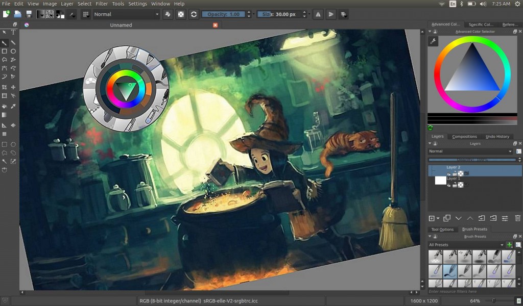 Krita app user interface