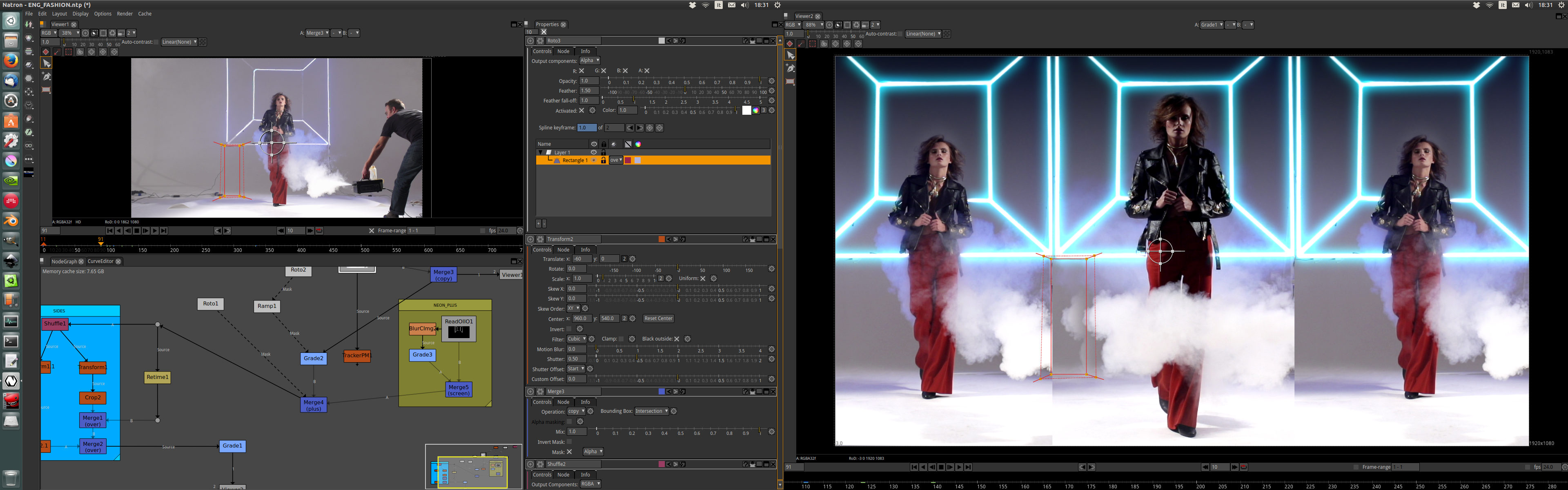 Natron video editing settings