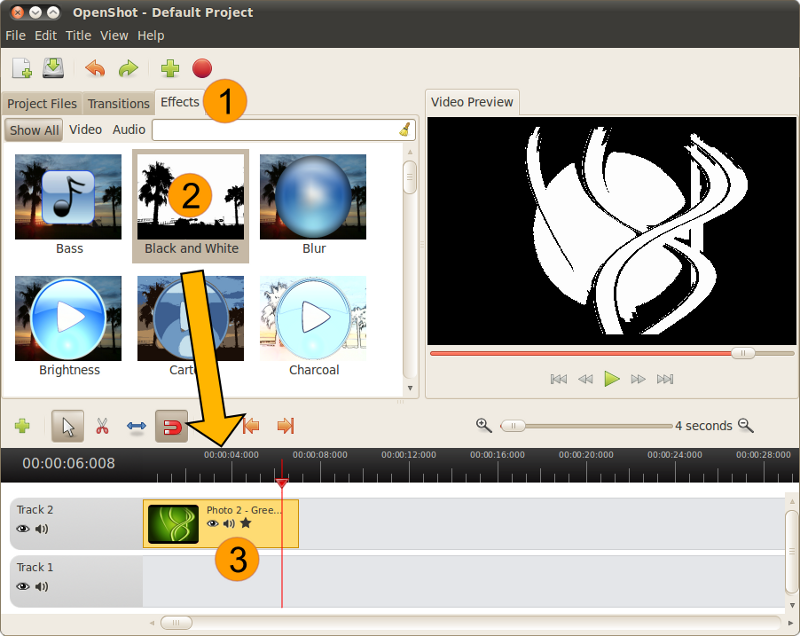 Openshot video editing software