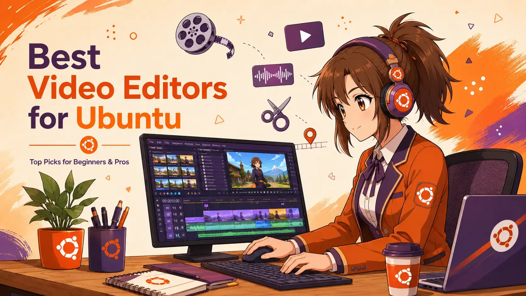 Top video editors on ubuntu guide cover - Best Video Editors for Ubuntu - Top Picks for Beginners & Pros