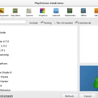 Screenshot of software
