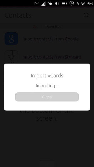 Import vcards on ubuntu phone