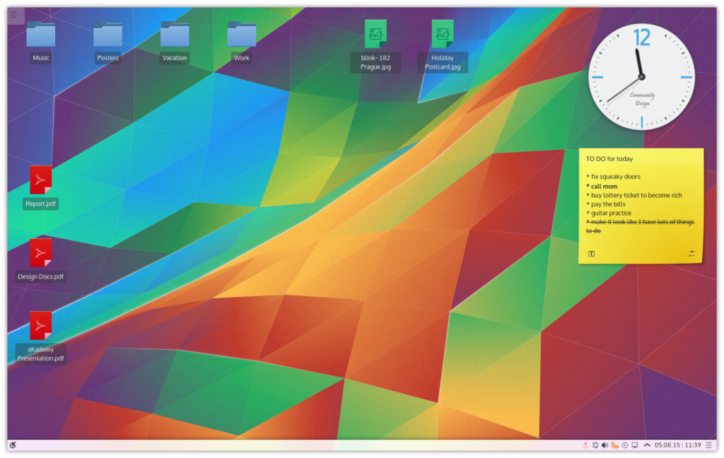 Plasma 5.4 desktop screen