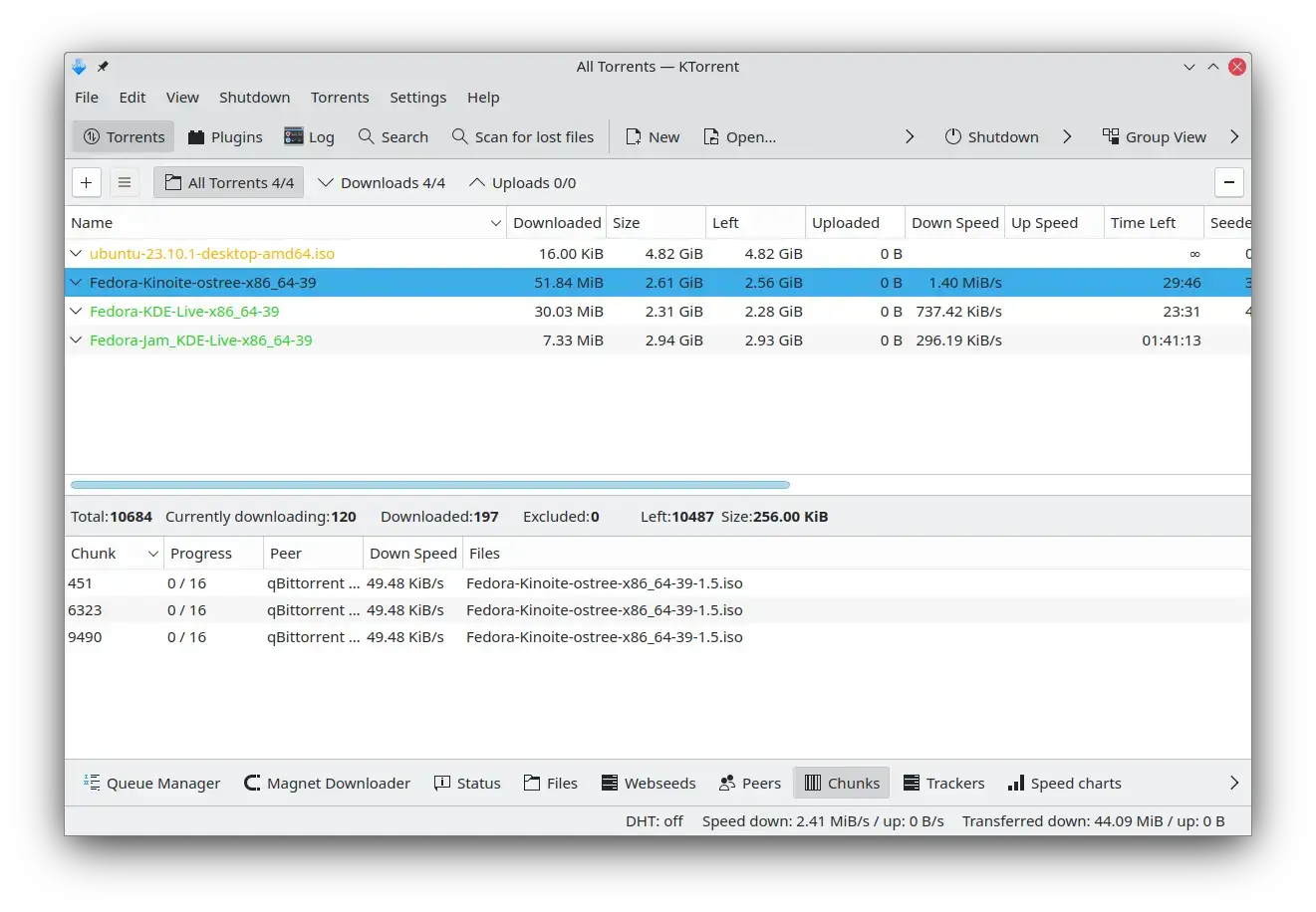 Ktorrent screenshot Ktorrent screenshot - Top 7 Free Torrent Clients on Ubuntu (2025)