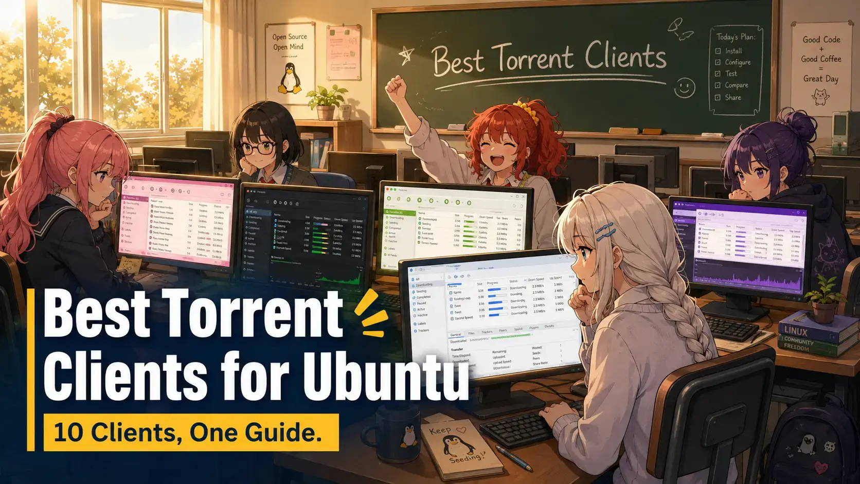 Top torrent clients on linux cover - Top 7 Free Torrent Clients on Ubuntu (2025)