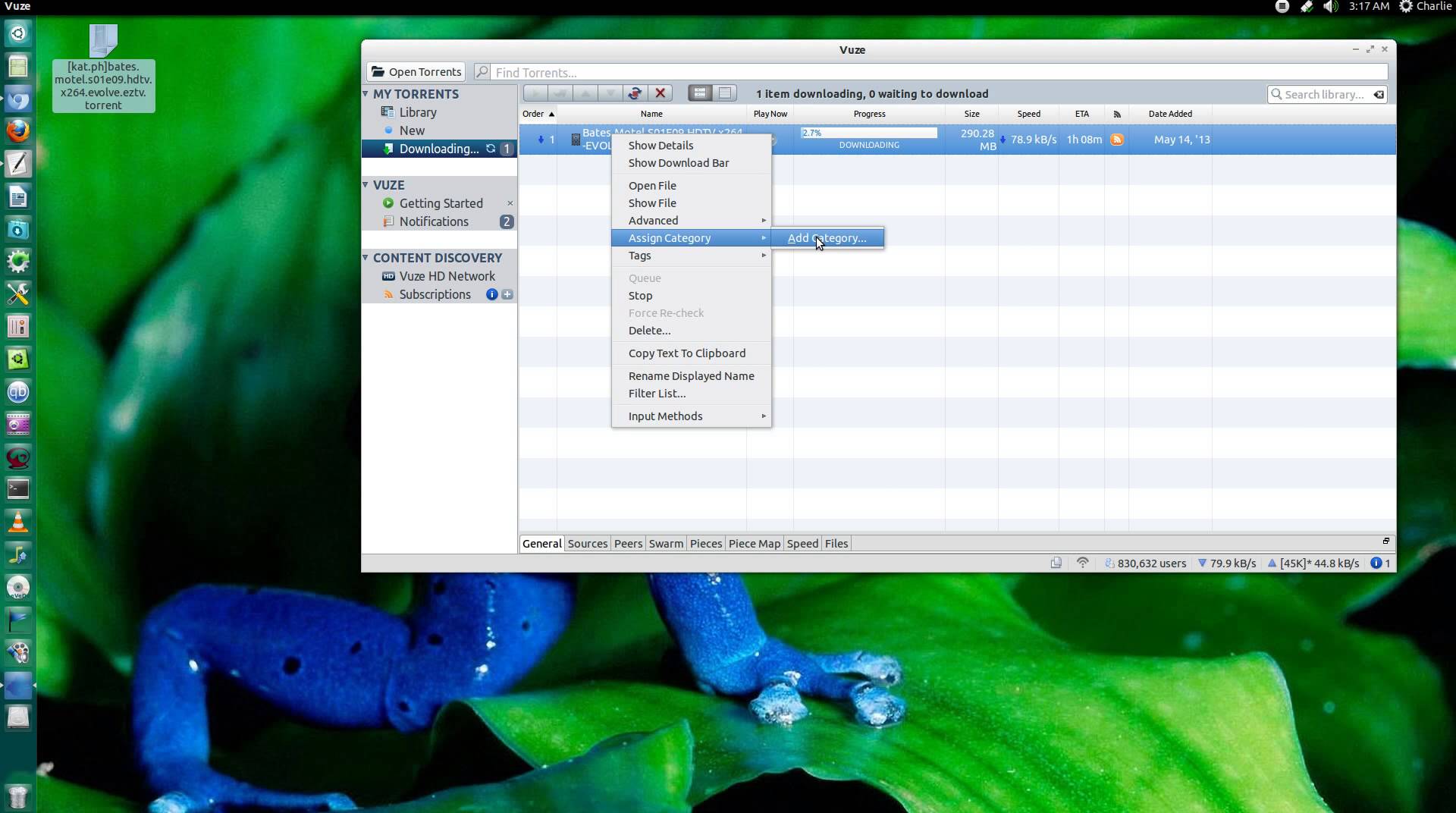 Vuze settings linuxmint