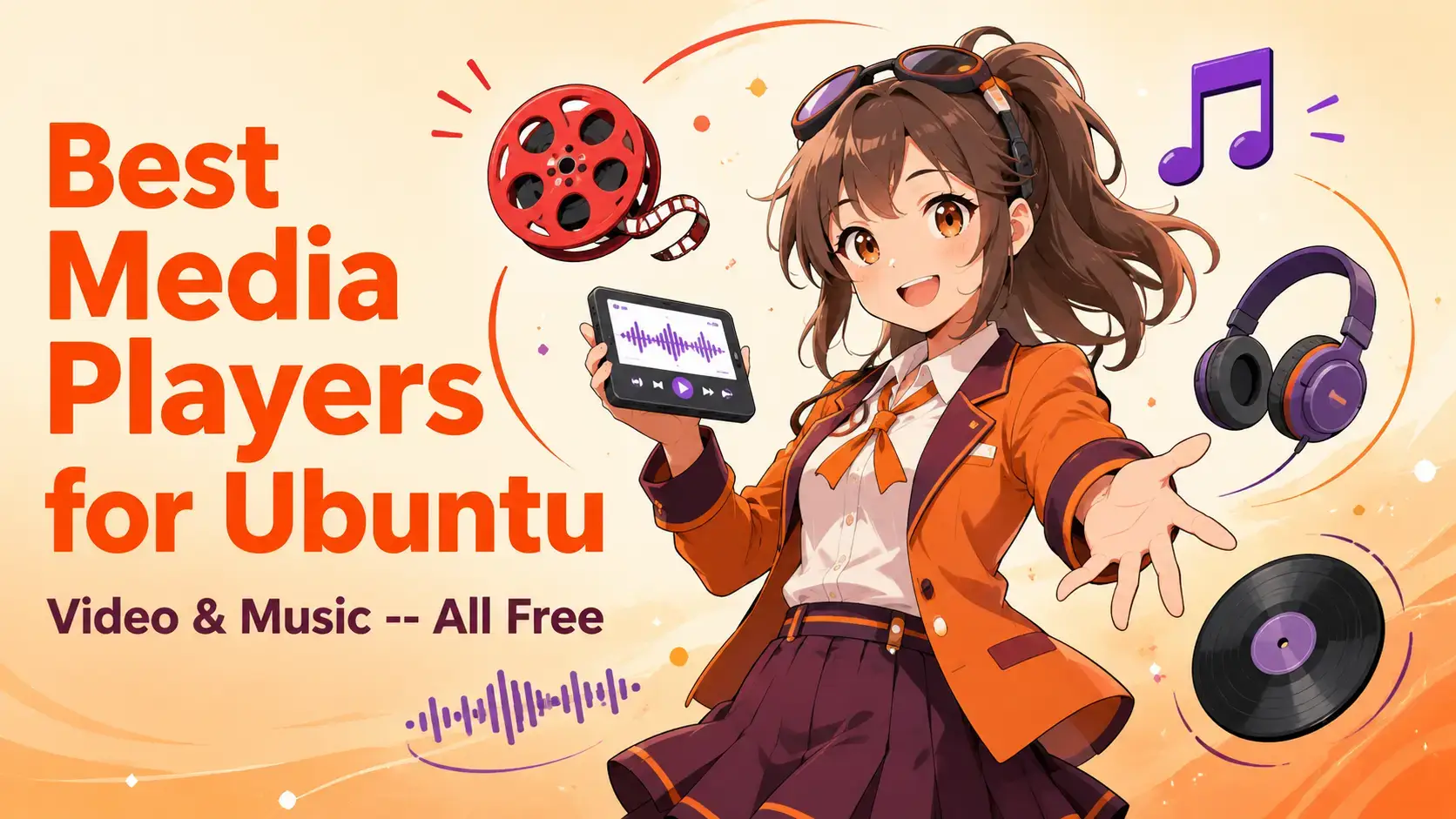 Top media players on ubuntu cover - Top 5 Free Media Players on Ubuntu 24.04