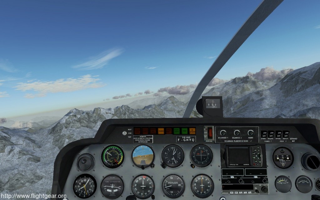 Flightgear cockpit view closeup