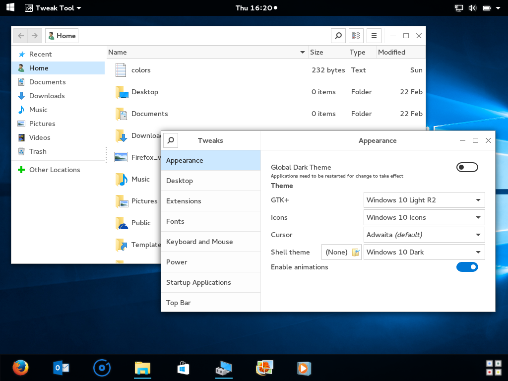 Windows 10 theme unity