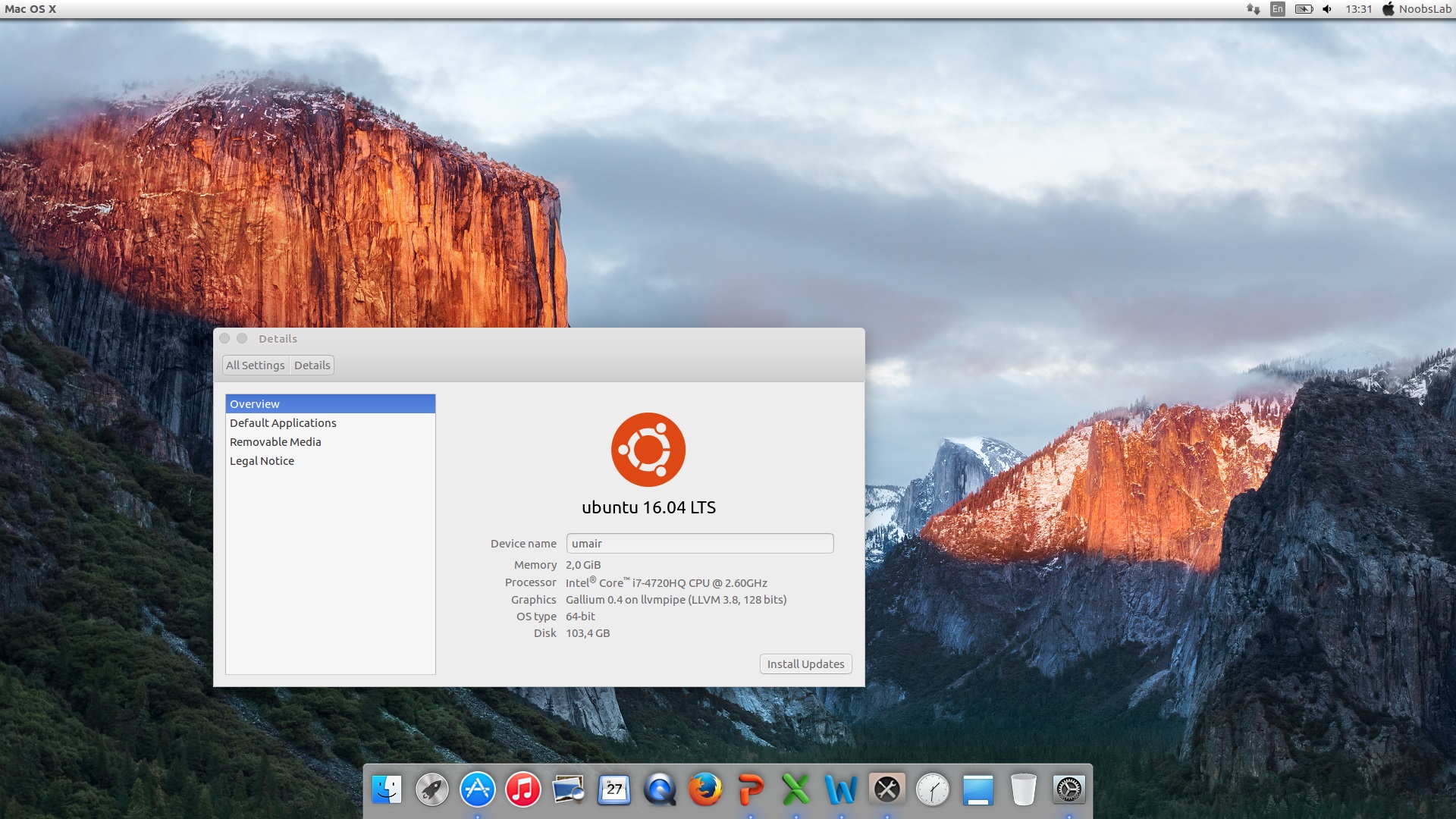 Mac style for ubuntu operating system