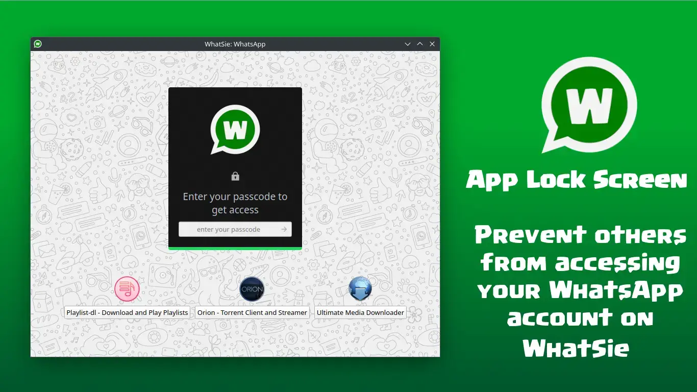 Whatsie settings screen for an unofficial WhatsApp Web wrapper on Linux