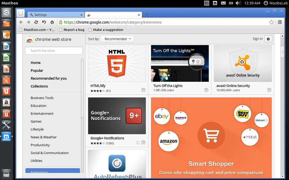 Maxthon browser chrome apps