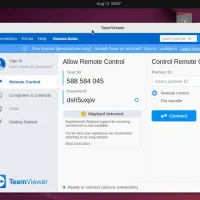 Screenshot teamviewer on ubuntu hd