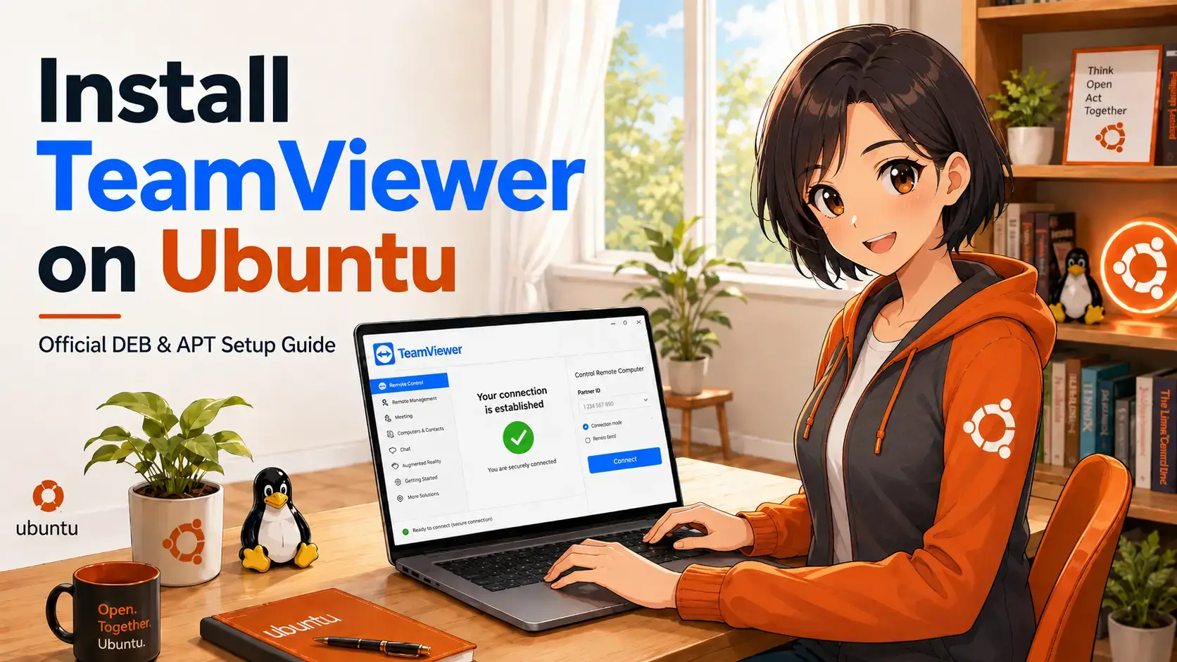 Teamviewer install guide cover on ubuntu - How to Install TeamViewer on Ubuntu 26.04 - Complete Guide