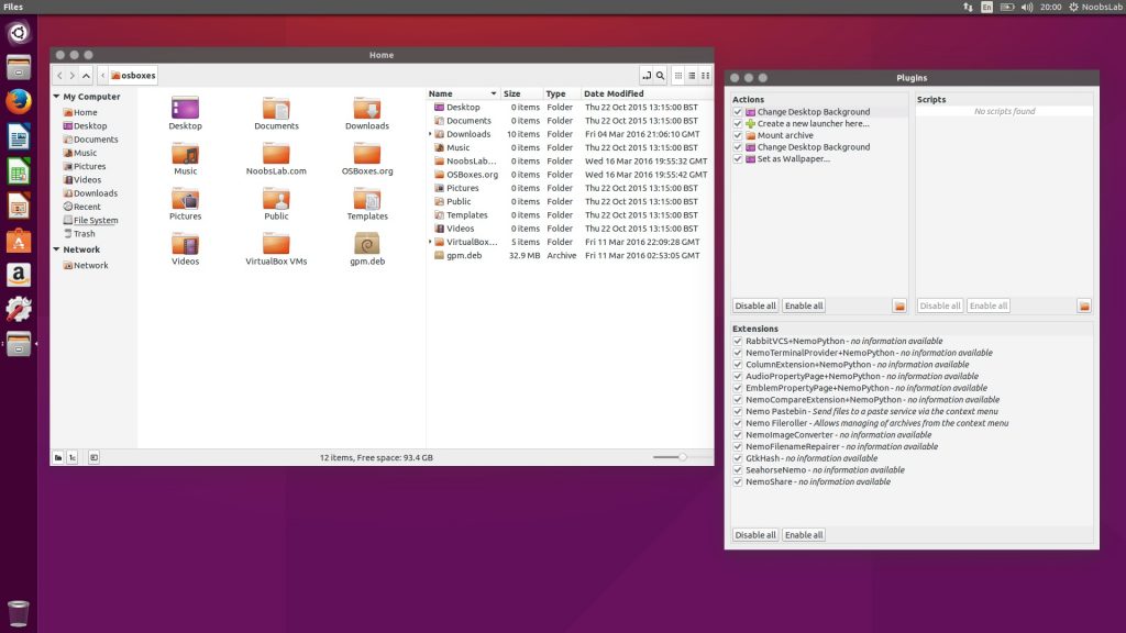 Nemo file manager options