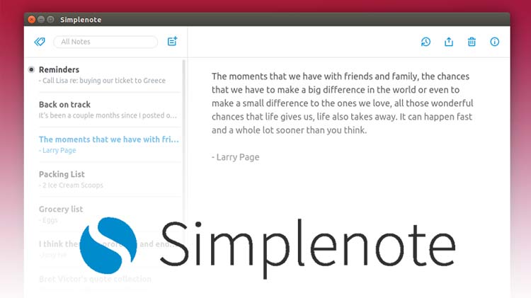 Simplenote For Linux