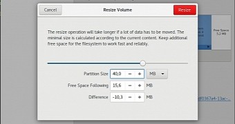 Gnome s disks utility is getting large file support resize and repair functions