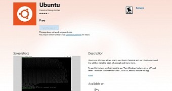 Ubuntu linux is now available for download from the microsoft windows store