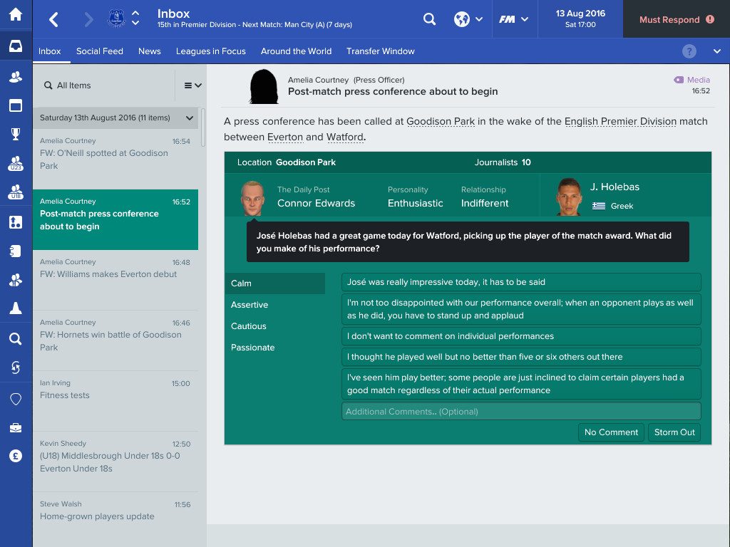 Football manager 2017 inbox