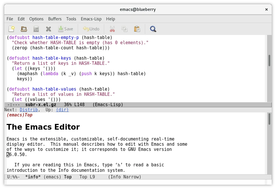 Best code editors ubuntu emacs screenshot - Top 5 Code Editors on Ubuntu 24.04