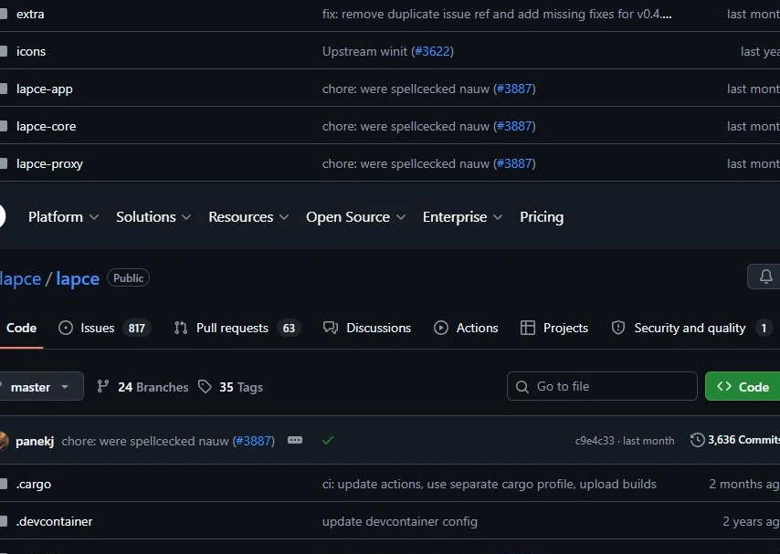 Best code editors ubuntu lapce screenshot - Top 5 Code Editors on Ubuntu 24.04