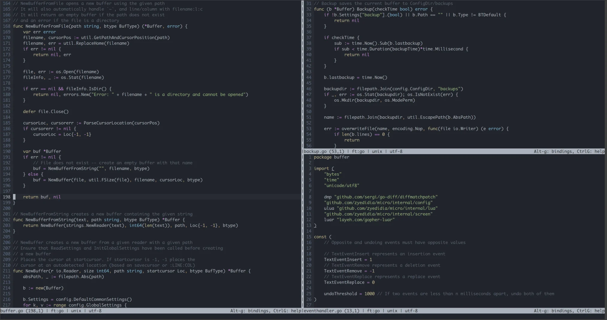 Best code editors ubuntu micro screenshot - Top 5 Code Editors on Ubuntu 24.04