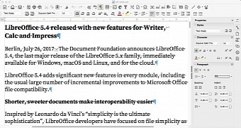 Libreoffice 5 4 office suite is now available as flatpak and snap packages