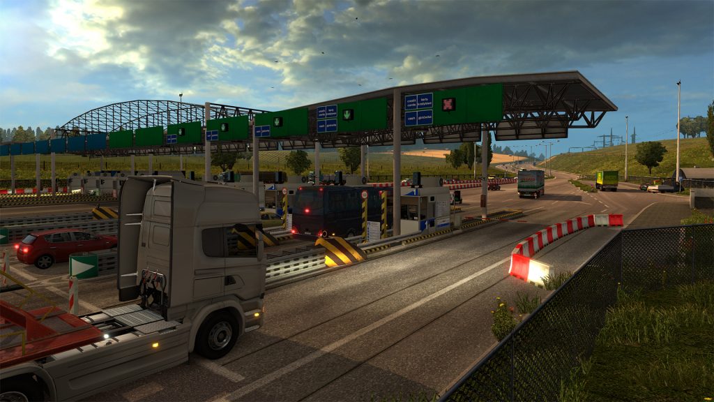 White truck euro simulator in europe