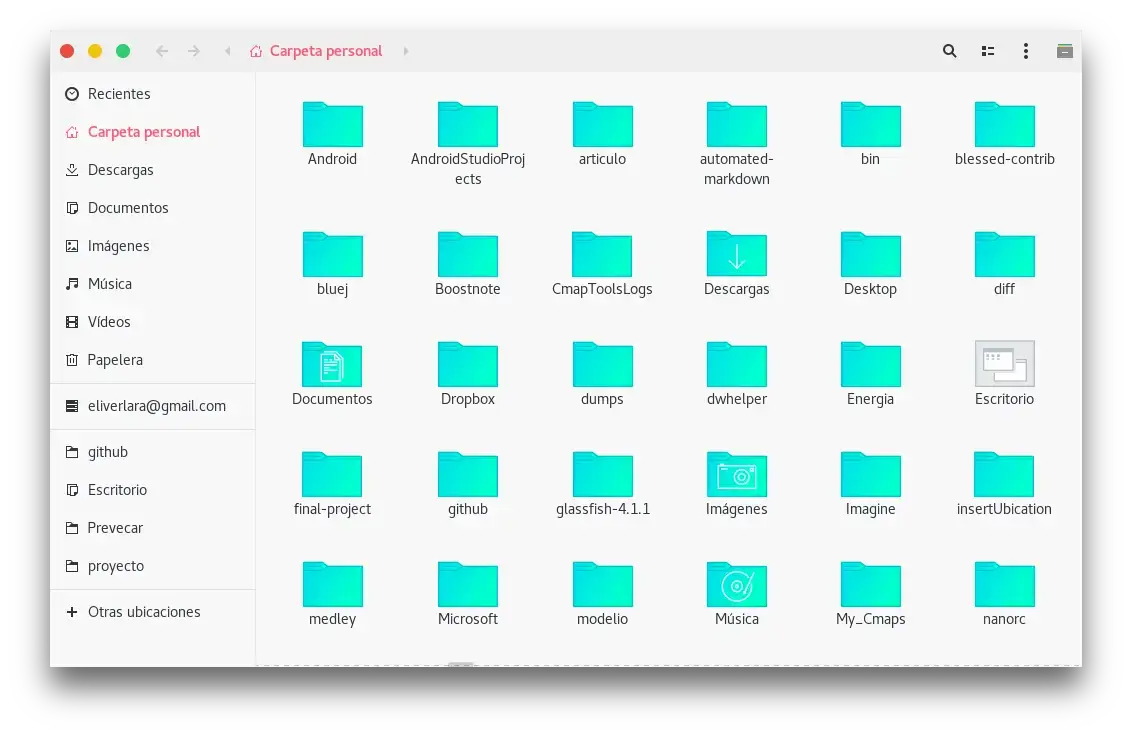 Light background folders