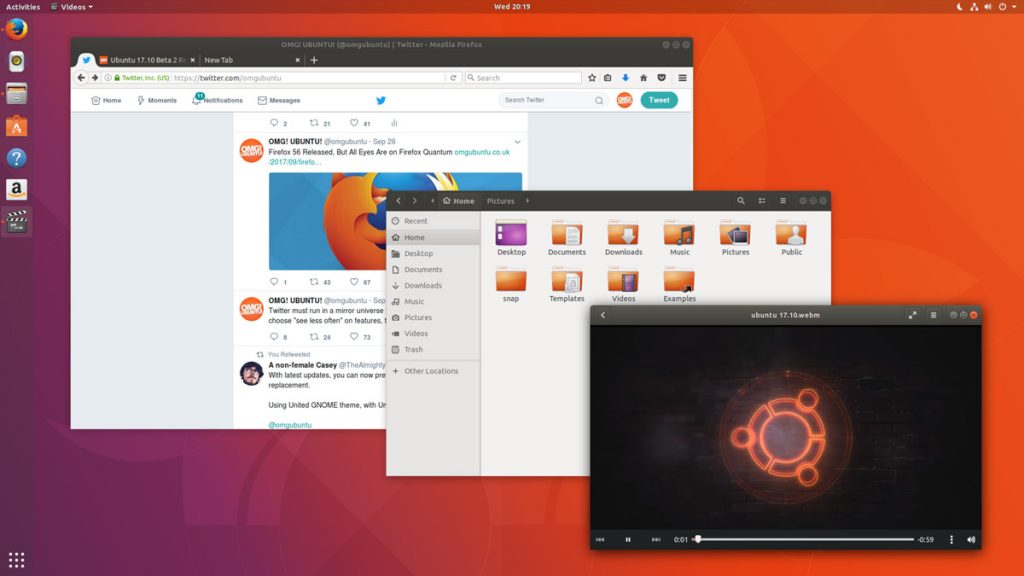 Ubuntu 17 10 desktop preview