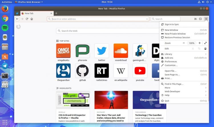 Firefox 57 linux fast update