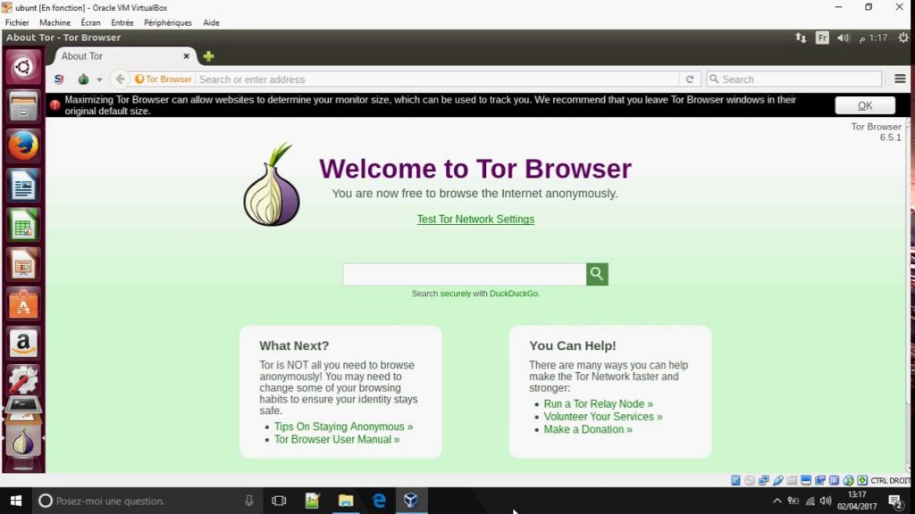 Tor browser homepage