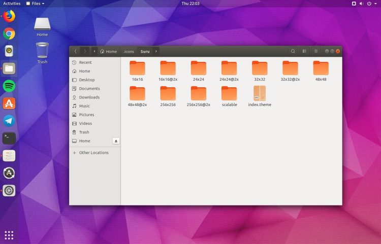 Suru icon theme on ubuntu desktop 750x481
