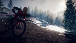 Snow background on dirt bike