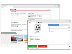Anydesk chat screen