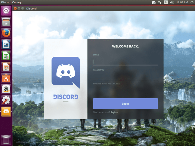 Login to Discord on Ubuntu